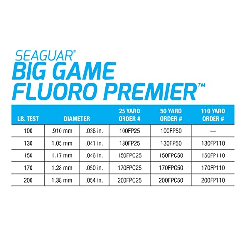 Seaguar Fluoro Premier 100% Fluorocarbon Fishing Line DSF, 200lbs, 50yds Break Strength/Length - 200FPC50 - Image 4